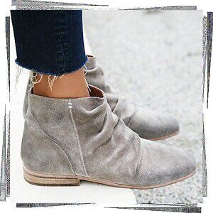 Gray Suede Leather Ankle / Beetle Boots (7) by Jeffrey Campbell x Free P…